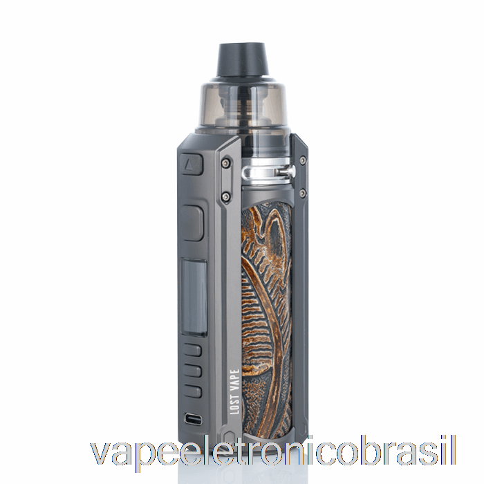 Vape Eletrônico Perdido Vape Ursa Quest 100w Pod Mod Kit Gunmetal / Ukiran Leather